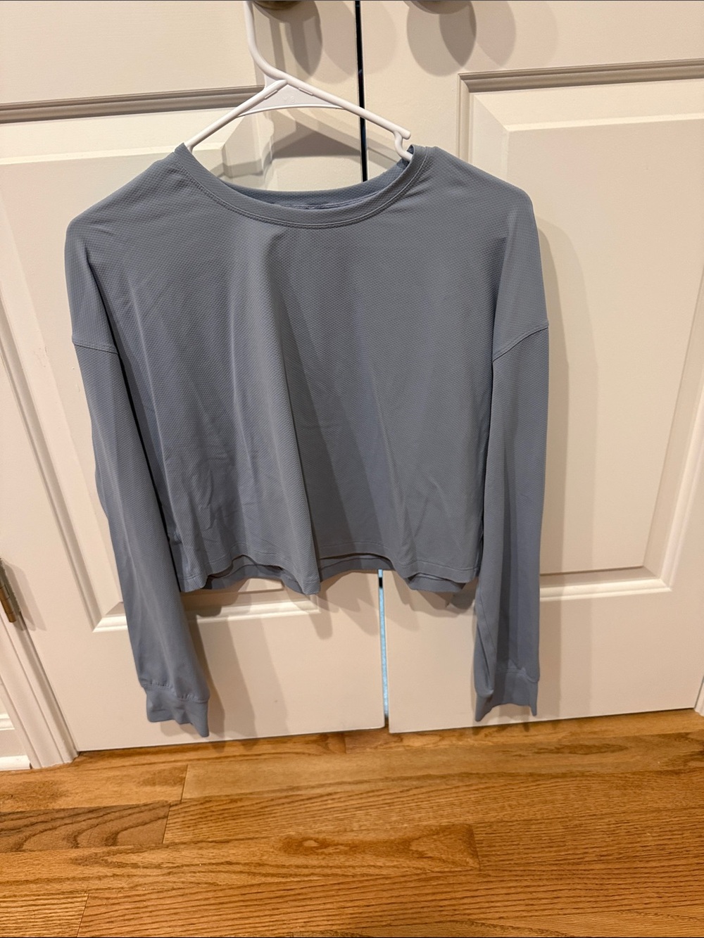 lululemon athletica Long Sleeve Cropped Top - Slate Gray Blue